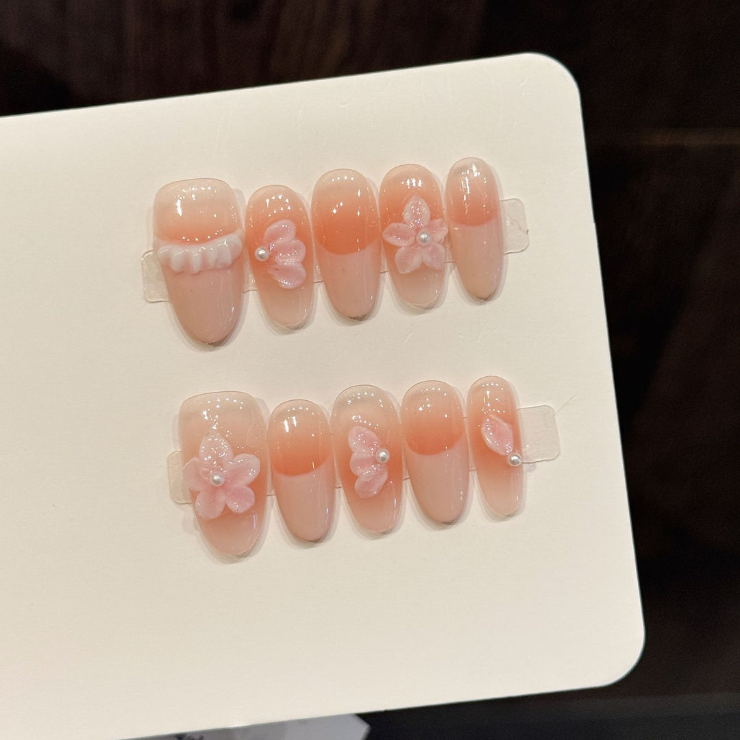 Florales Acryl Press-On Nagelkunst Set