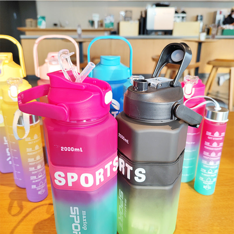 Damen Sport-Wasserflasche mit motivierenden Skalen Karnz