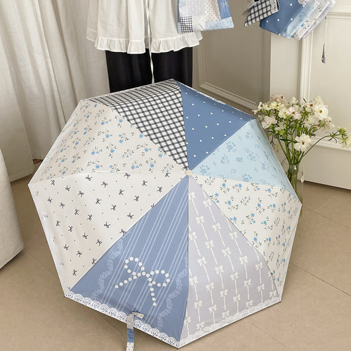 Damen Regenschirm im romantischen Patchwork-Design Karnz