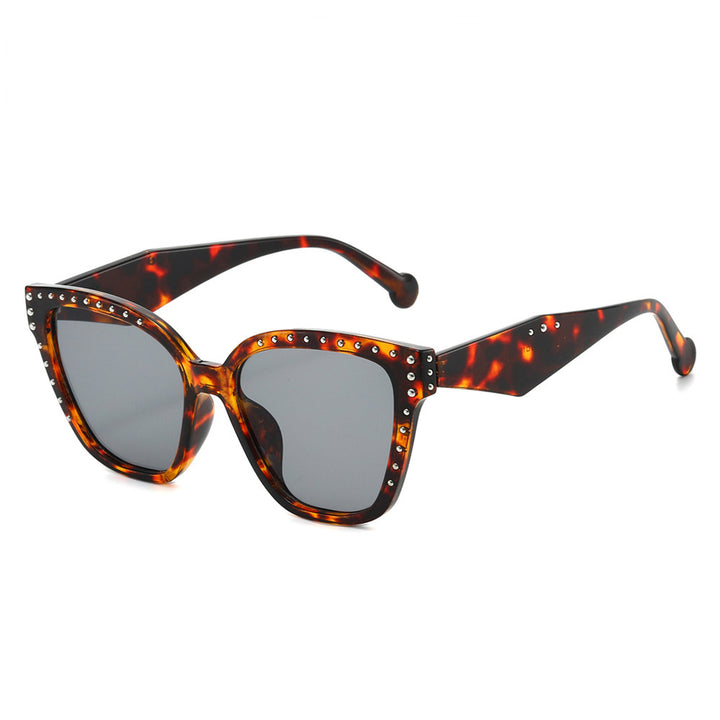 Überdimensionale Fashion Cat-Eye-Sonnenbrille mit Strassdetails Karnz