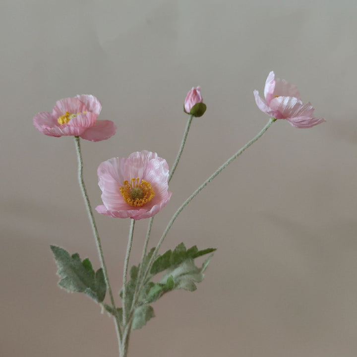 Lebensechter Seiden-Mohnblumenstiel