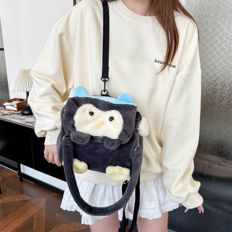 Plüsch Rucksack mit Niedlichem Pinguin-Design Karnz