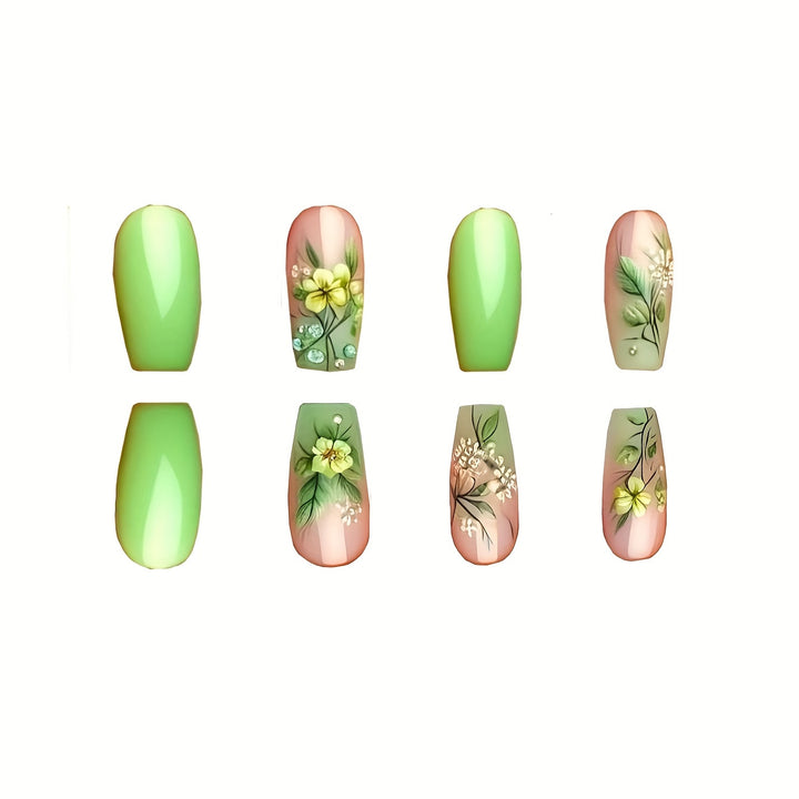 Blumen Kunst Press-On Nageldesign Karnz