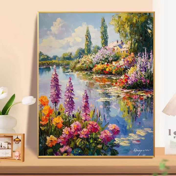 Florale Landschaft Ölgemälde Wandkunst Karnz