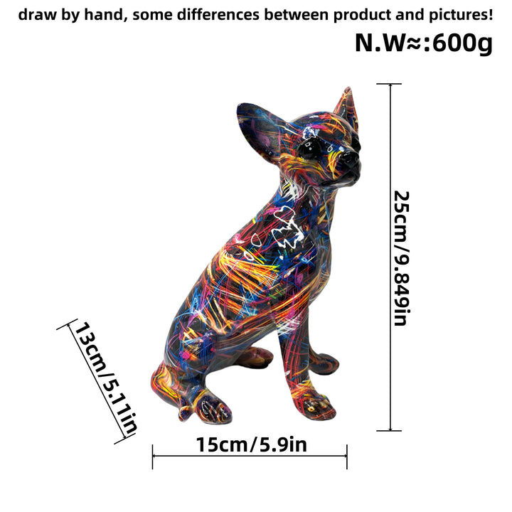 Bunte Dekofigur eines Hundes im modernen Design Karnz