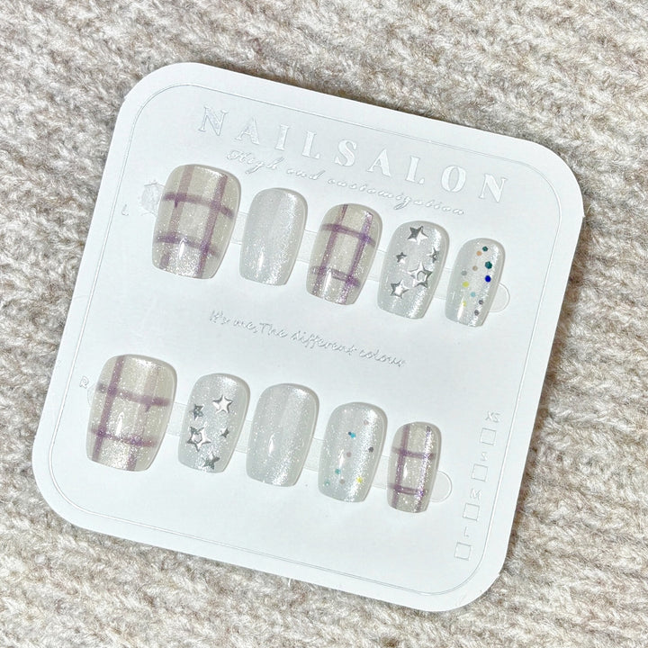 Glamorous Star-Design Press-On Nagelkunst Set