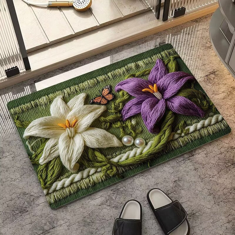Blumeninspiriertes dekoratives Teppichmatte