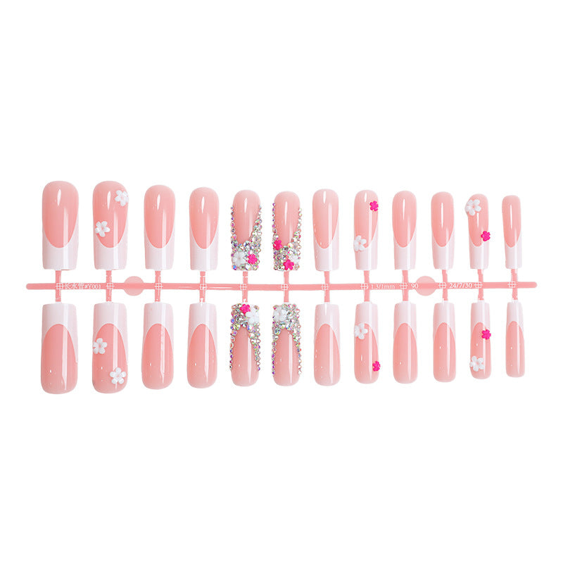 Dekoratives Press-On-Nagelkunst-Set mit floralen und Schmuckakzenten Karnz 1788496044