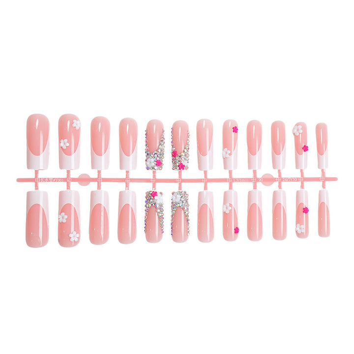 Dekoratives Press-On-Nagelkunst-Set mit floralen und Schmuckakzenten Karnz 1788496044
