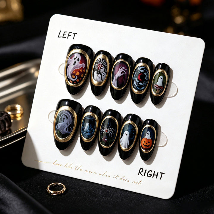 Künstlerisches Halloween-Themen Press-On Nagelset 1790738841