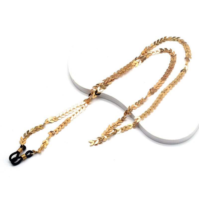 Elegante vergoldete Brille Kette Karnz
