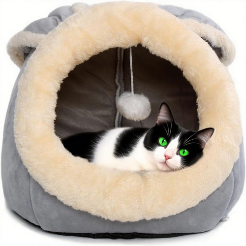 Gemütlicher Plüsch Katzenversteck Hundebett