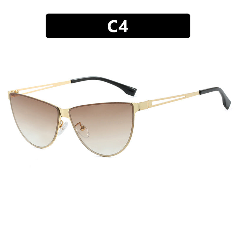 Damen Cat-Eye Sonnenbrille mit stilvollem Metallrahmen und schützendem UV-Filter Karnz