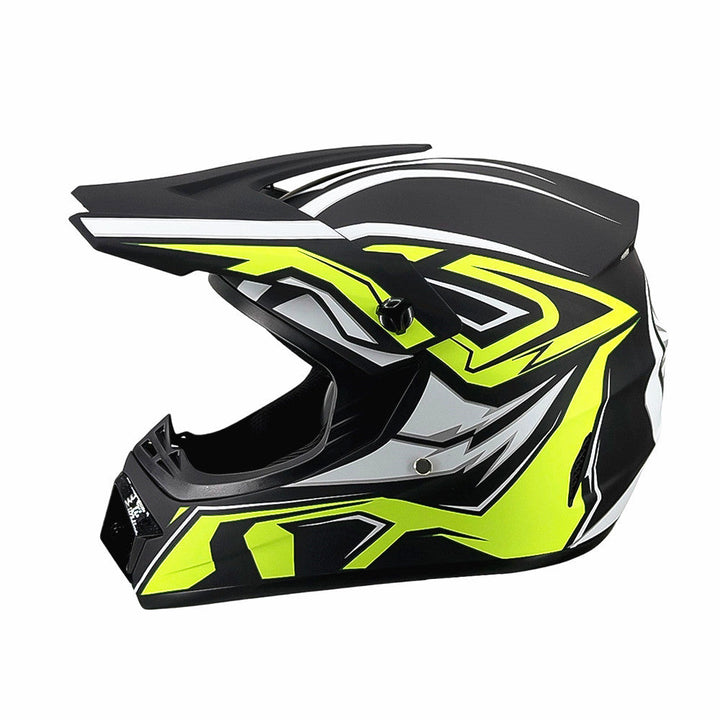 Vollgesicht-Motocross-Helm mit verlängertem Visier und verstärktem Kinnschutz Karnz