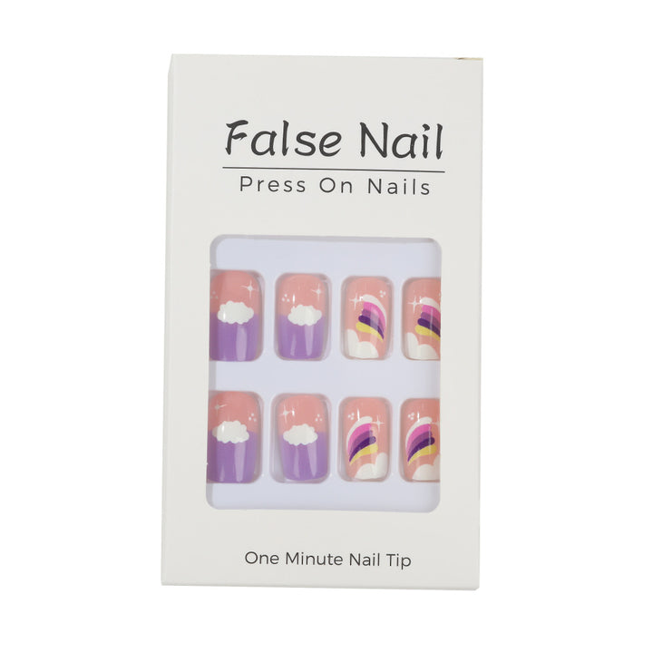 Kreatives Nail Art Set mit bunten Regenbogen- und Wolkenmotiven Karnz