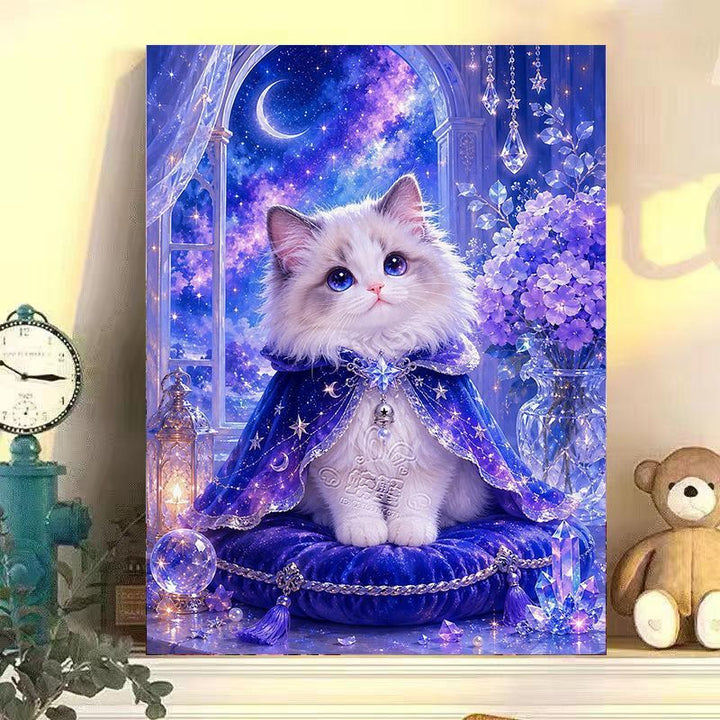 Verspielt katzenmotiviertes Leinwandkunstwerk Karnz
