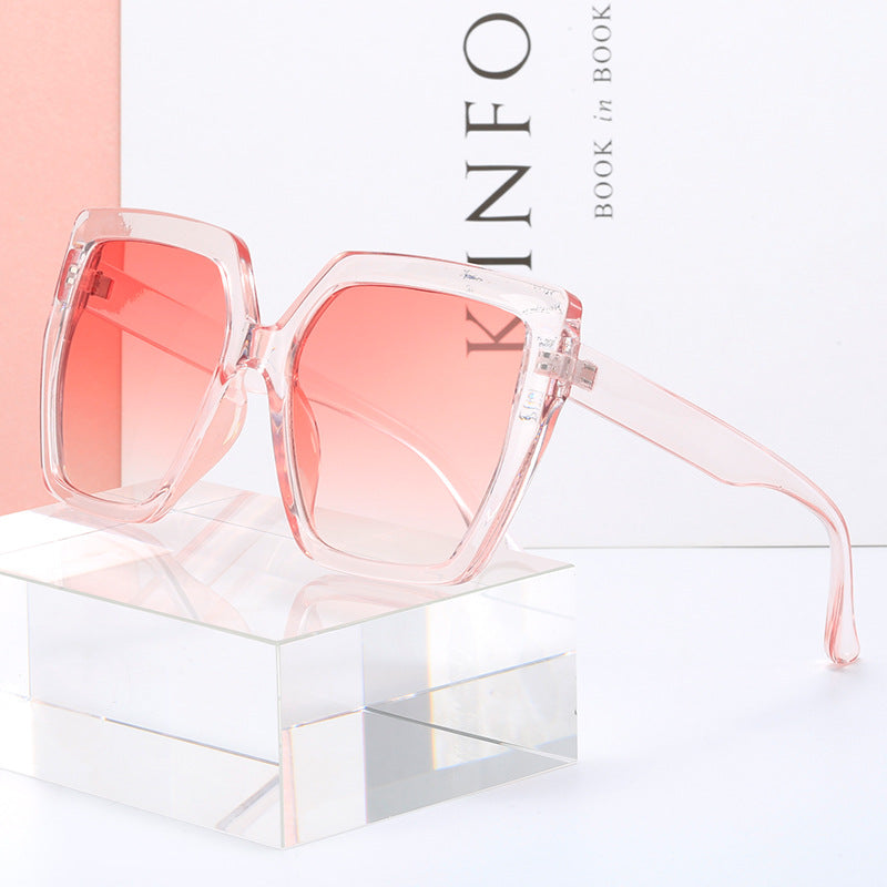 Damen modische transparente Sonnenbrille mit quadratischen Gläsern Karnz