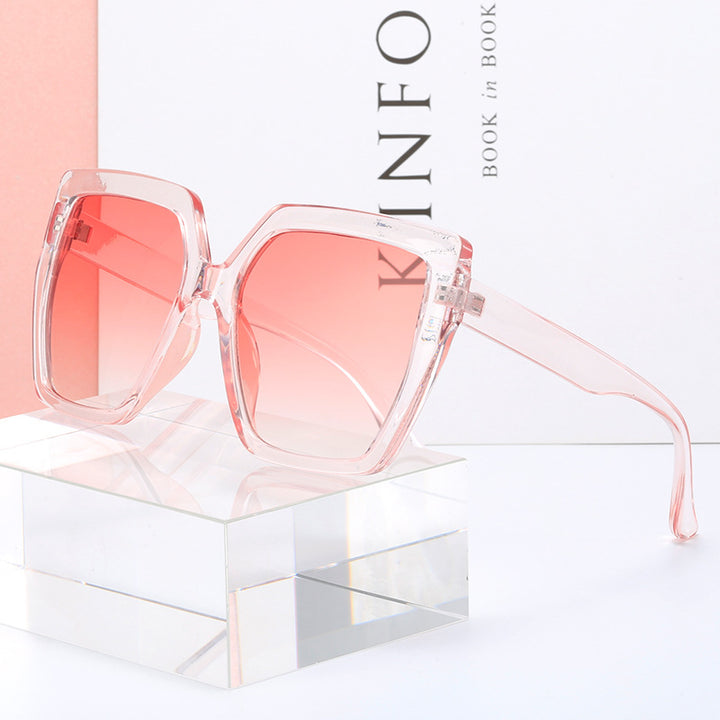 Damen modische transparente Sonnenbrille mit quadratischen Gläsern Karnz