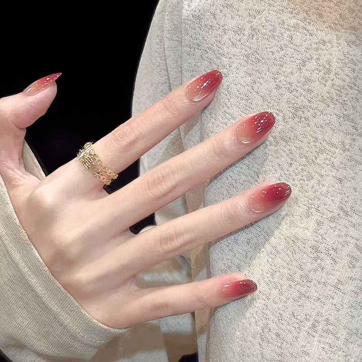 Ombre Stiletto Press-On Nägel mit Glitzerakzenten