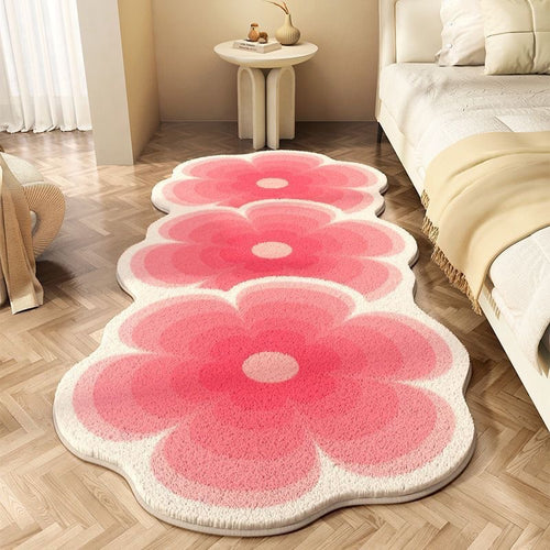 Blumen Design Plüsch Teppich