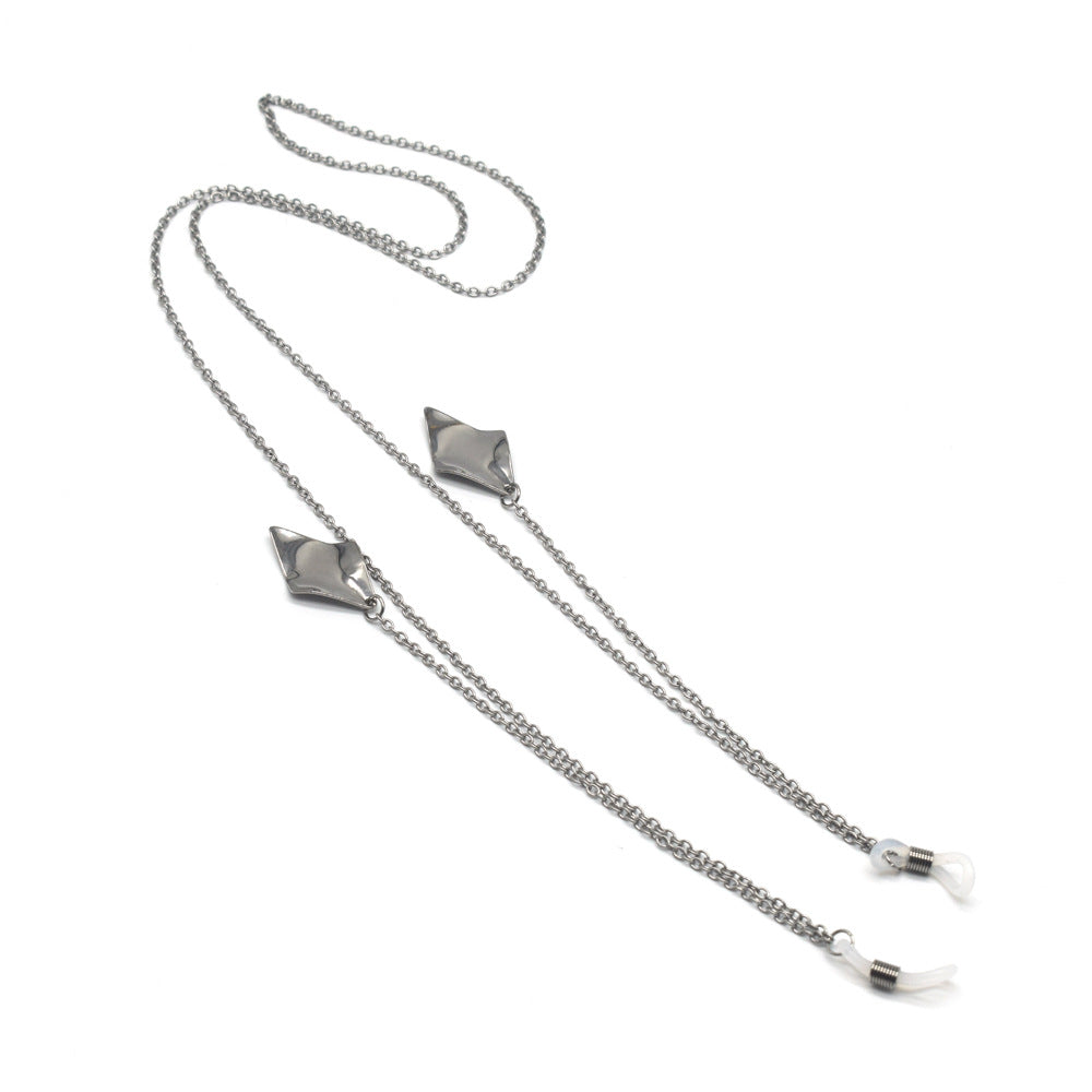 Zeitgenössische Metallic-Brille Kette Karnz