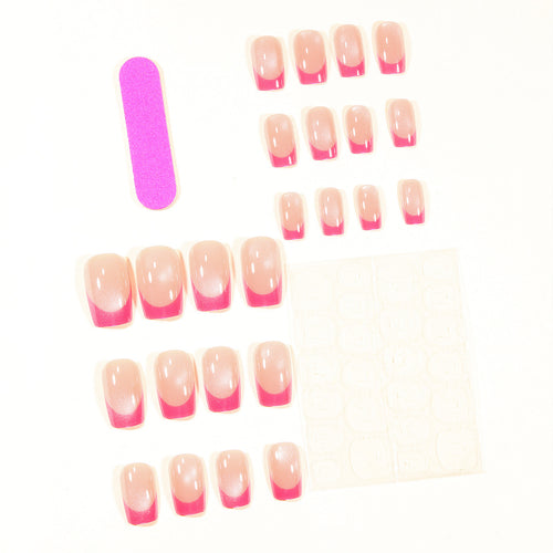 Stylische Acryl French Tip Nagelkunst Karnz