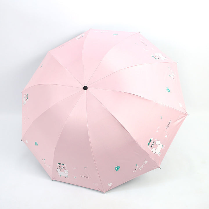 Damen Faltbarer Regenschirm mit niedlichem Panda-Motiv Karnz