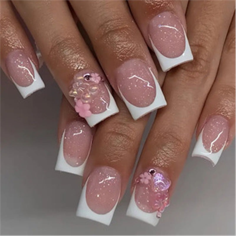 Künstlerisches Press-On-Nagelset mit Premium-Verzierungen Karnz