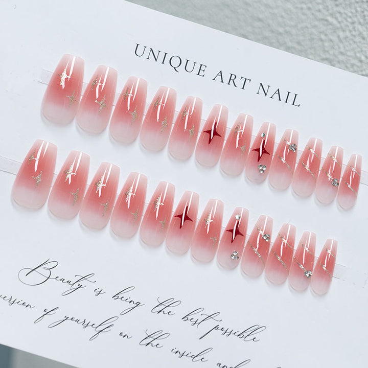 Dekorative Lange Stiletto Press-On Nagelkunst