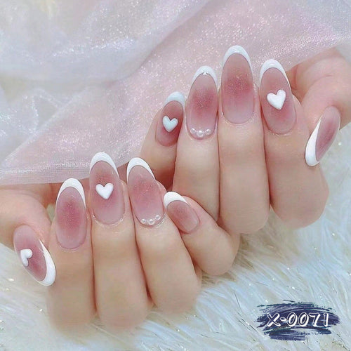 Herz-Muster Acryl Nagelkunst Set