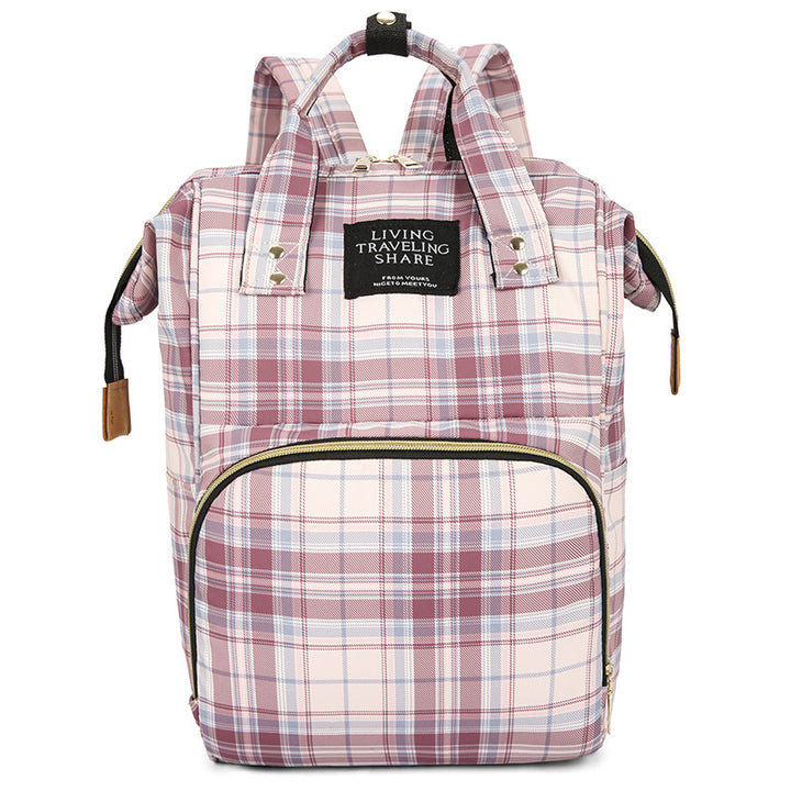 Karierter Muster Reisek backpack Karnz