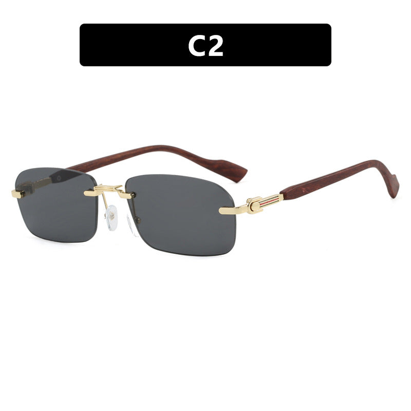 Damen Sonnenbrille mit elegantem Metallrahmen und stilvollen Holzdetails Karnz