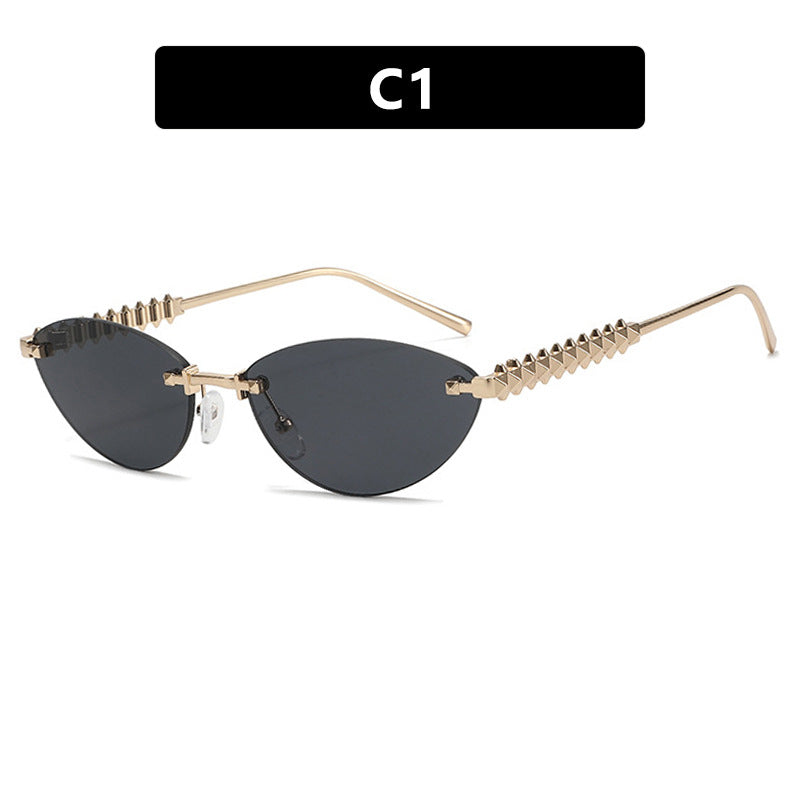 Damen Sonnenbrille im modernen, geometrischen Design mit stylishem Metallrahmen und UV-Schutz Karnz