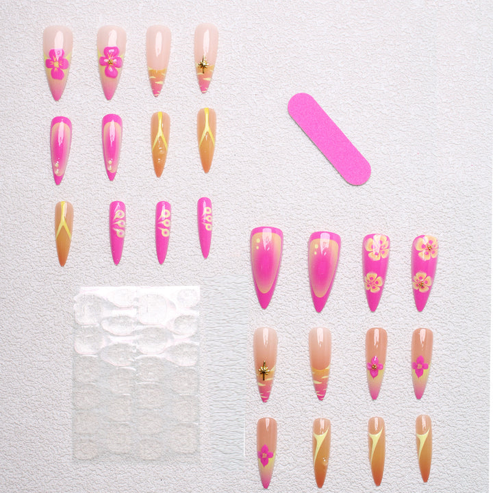 Kunstvolle Nagelspitzen mit floralen und abstrakten Designs Karnz