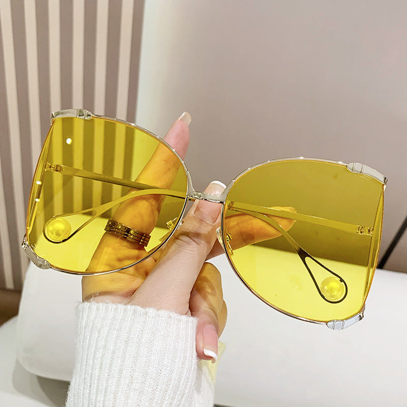 Damen modische Brille mit elegantem Perlendekor Karnz