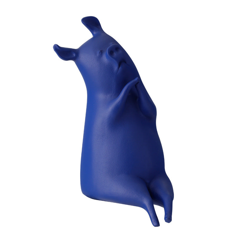 Verspielte Porzellan Schwein Skulptur