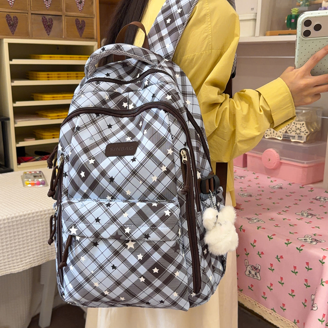 Kariertes Muster Rucksack Karnz
