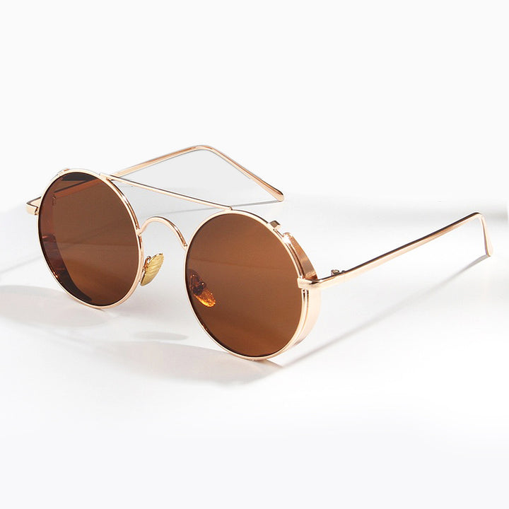 Modische Runde Sonnenbrille mit Feinem Metallrahmen Karnz