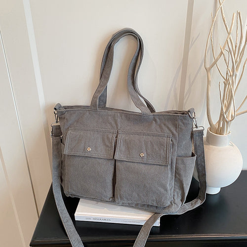 WoSpacious Corduroy Utility Tote Bag Karnz