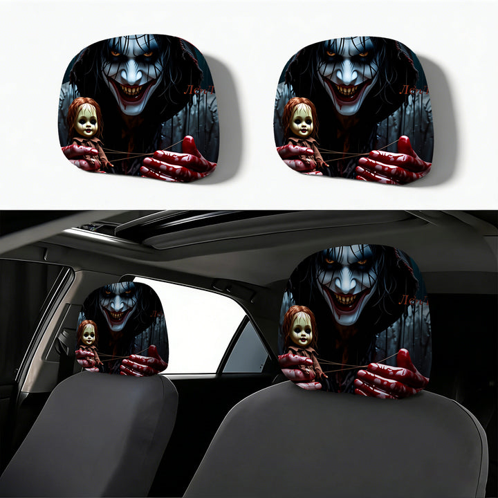 Auto-Kopfstützenbezug mit Retro-Horror-Motiv
