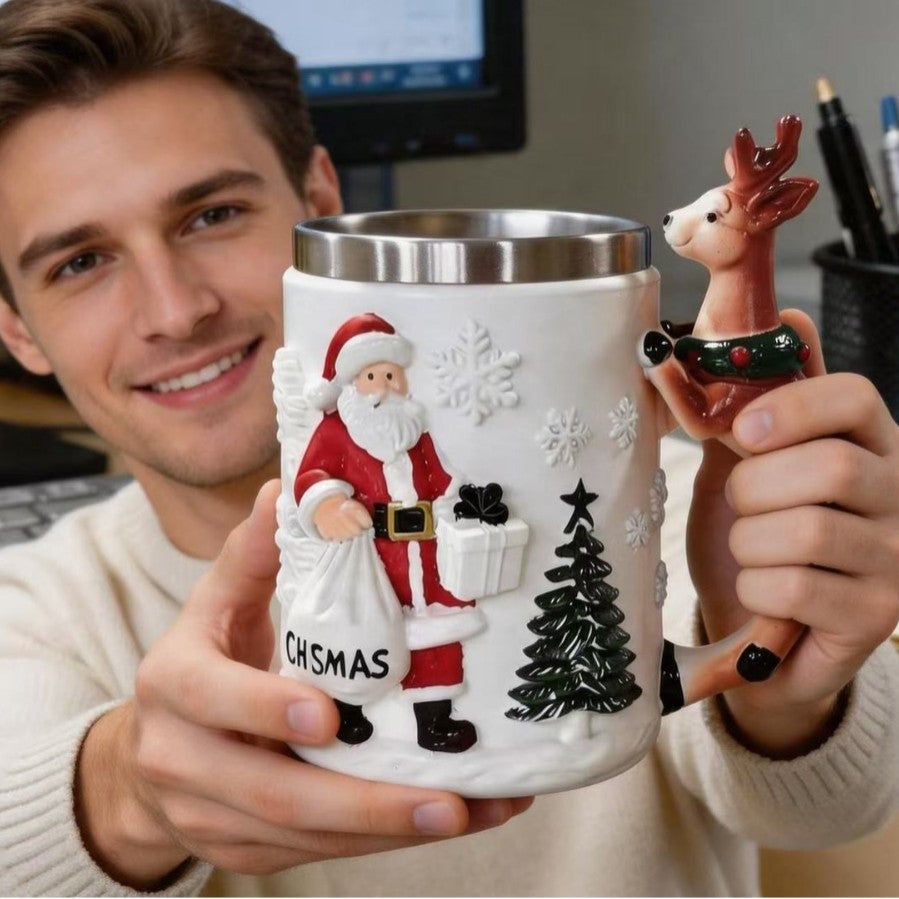 Lustige Weihnachtsmann Kaffeetasse Karnz