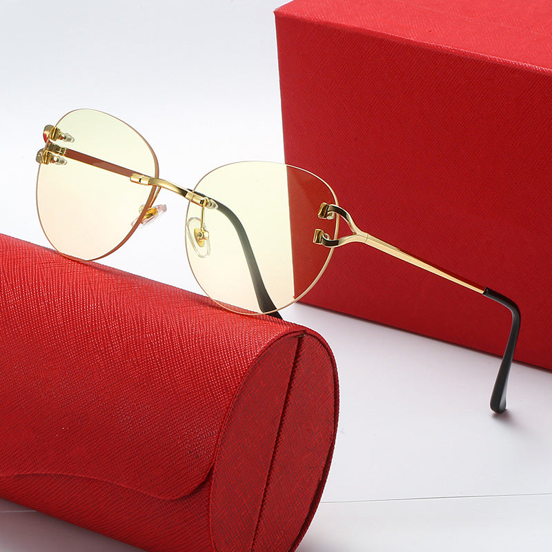 Damen elegante Cat-Eye Sonnenbrille mit Goldakzenten und UV-Schutz Karnz