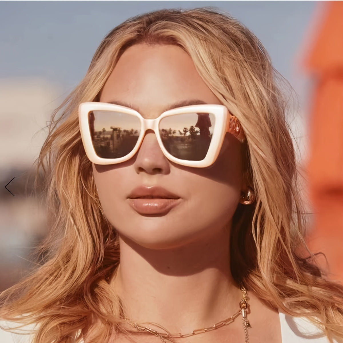 Damen modische Sonnenbrille mit auffälligem Design und robustem Rahmen Karnz
