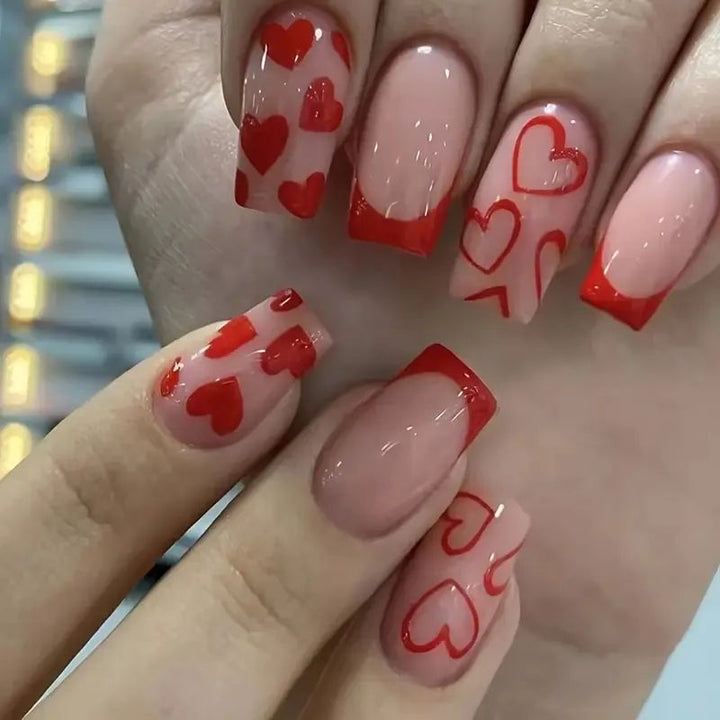 Herz-Design Acryl-Nagelkunst Set Karnz