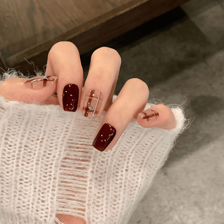 Künstliche Kunstnägel mit Elegantem Geometric-Design Karnz