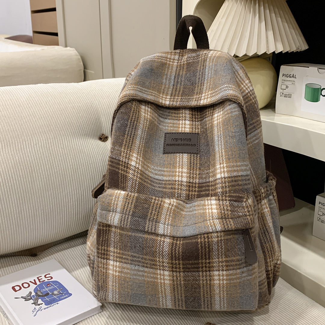 Gemütlicher Karomuster Rucksack Karnz