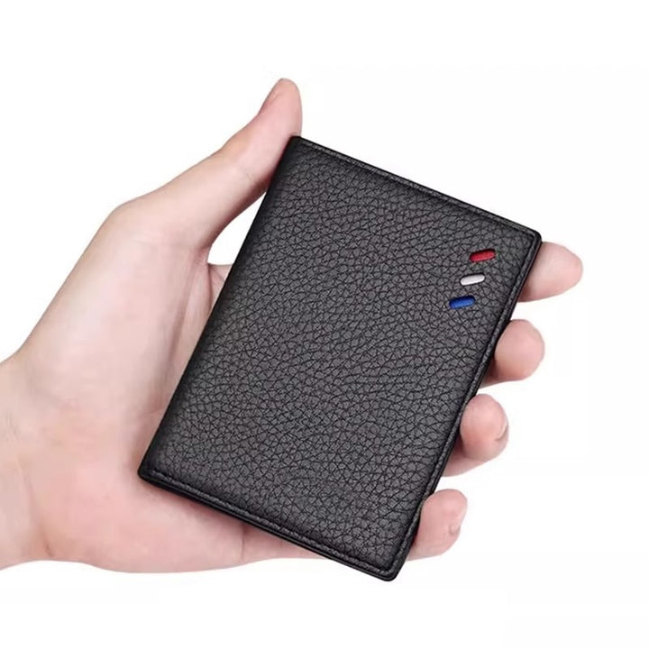 Texturiertes Leder Kartenetui Brieftasche Karnz