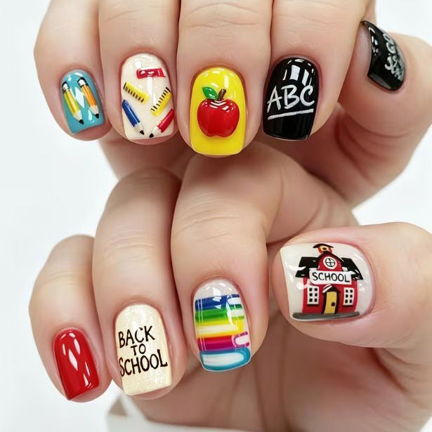Kreatives Zurück-zur-Schule Nagelkunst-Set Karnz