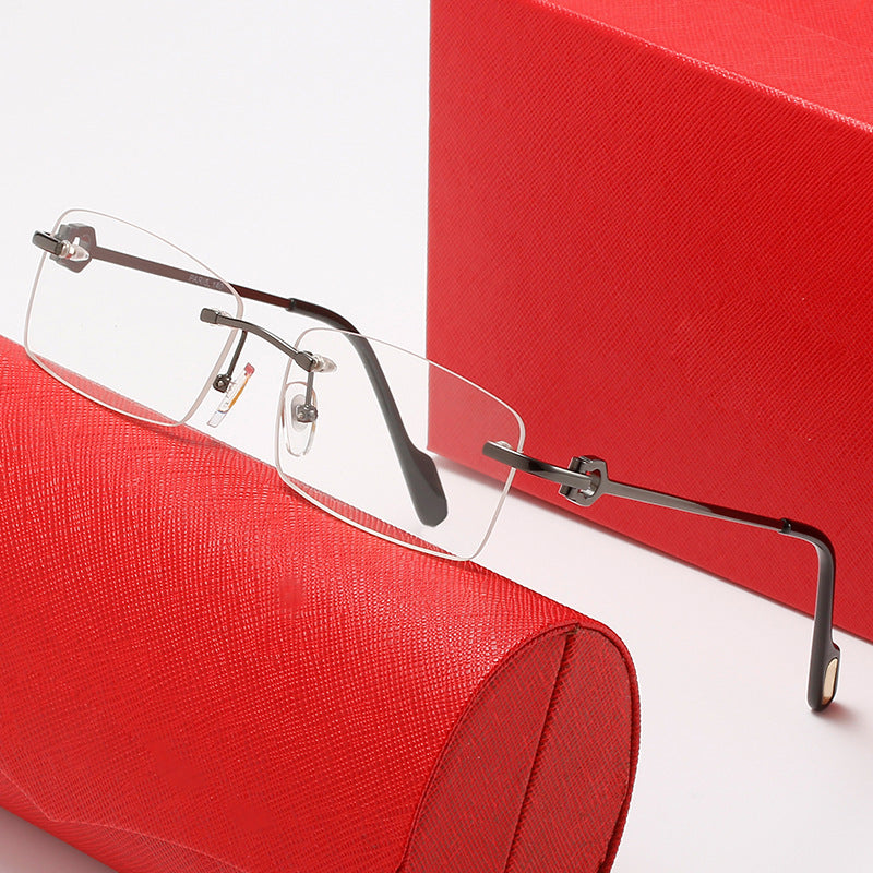 Damen rechteckige Designer-Sonnenbrille mit elegantem Metallrahmen Karnz