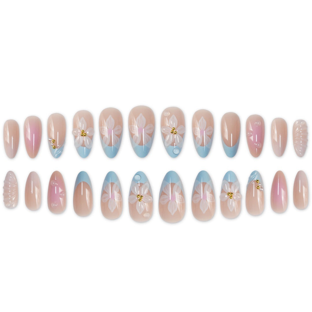 Künstlerisches florales Design Press-On Nagelset Karnz